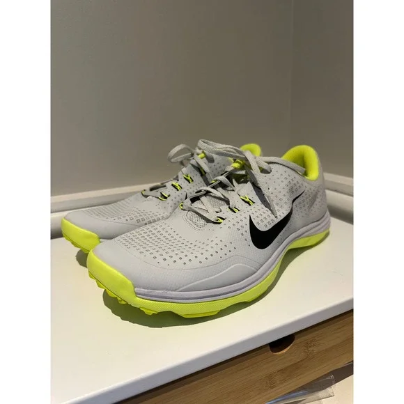 Nike Lunar Vapor Storm‎ Golf Shoes Men 11.5 Grey Neon Yellow Cleats Spikeless